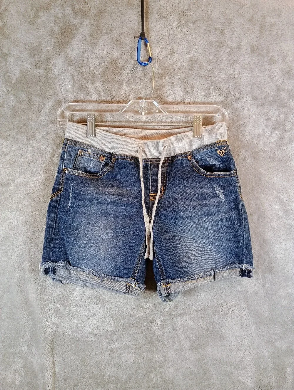 Girls Justice Brand Low Rise Denim Cuffed Leg Girls Shorts Size 14 Regular